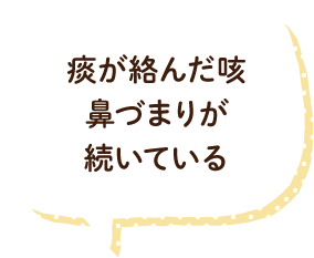 痰が絡んだ咳、鼻づまりが続いている